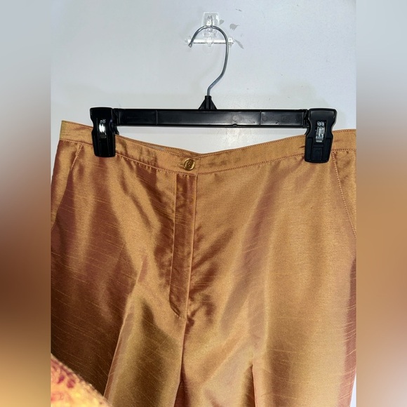 VINTAGE Gold Floral Brocade Jacket and Pants Set - Picture 9 of 10